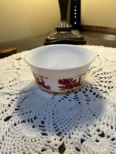Vintage Hazel Atlas? Milk Glass Scottish Terrier Childs Cereal Bowl--5''