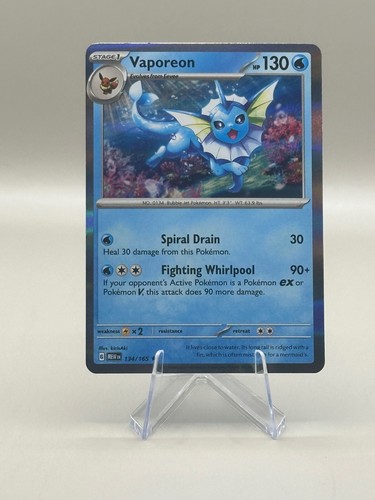 VAPOREON #134/165 POKEMON 151 (Holo Rare, NM) ENGLISH