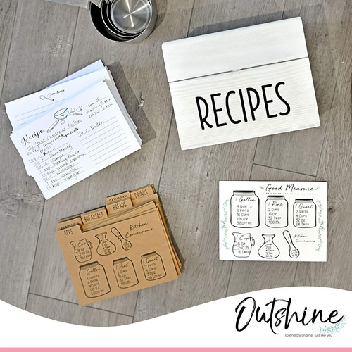 Outshine 24 Pack 4x6 Recipe Farmhouse Card Dividers Organizers Tabs - Picture 13 of 45
