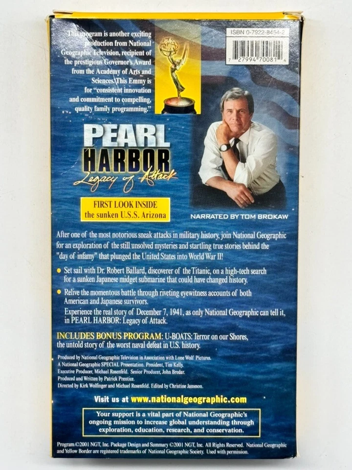 National Geographic: PEARL HARBOR- LEGACY OF ATTACK (vhs) Tom Brokaw. Rare - Image 2 of 3
