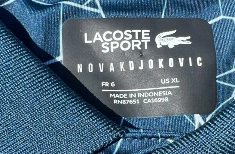 NOVAK DJOKOVIC FIRMADO POLO LACOSTE 2024 AUSTRALIANO FRANCÉS EE. UU. ABIERTO WIMBLEDON JSA Foto 3 de 4
