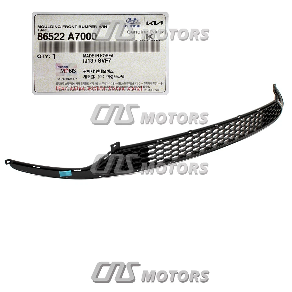 ⭐GENUINE⭐ Front Bumper Lower Grille for 2014-2016 Kia Forte Forte5 86522A7000 - Image 2 of 4