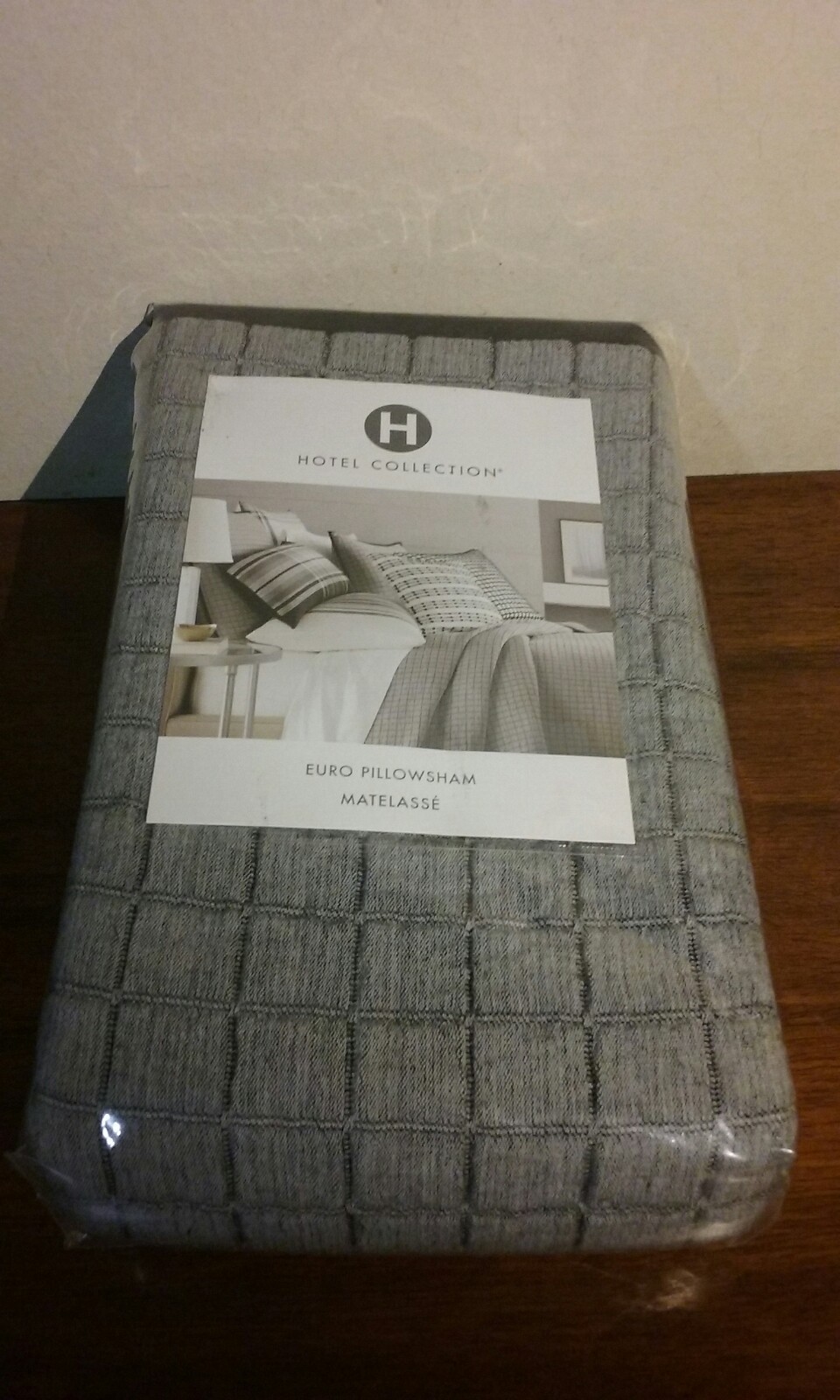 Ham Matelasse Grey Cotton Linen Tag$150