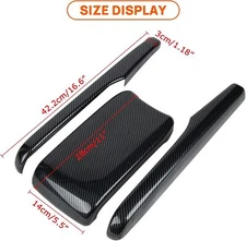 Carbon Fiber Look Interior Central Armrest Box Panel For 2016-2021 Honda Civic