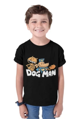MVPRINTS Boy Girls Dog Man Cat World Book Day Childrens Dogman School t shirt boys shirt