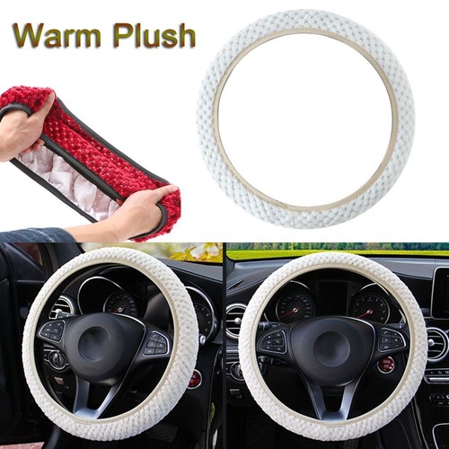 Winter Anti-Slip Warm Plush Car Steering Wheel Cover Pearl Velvet Soft