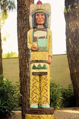 4' CIGAR STORE INDIAN 4 ft White Buffalo Native American Chief Frank Gallagher