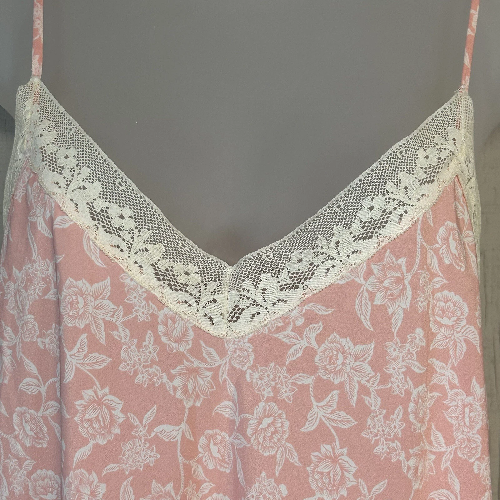 VALENTINO Abito da notte vintage Natori taglia M rosa floreale pizzo elasticizzato civettuola