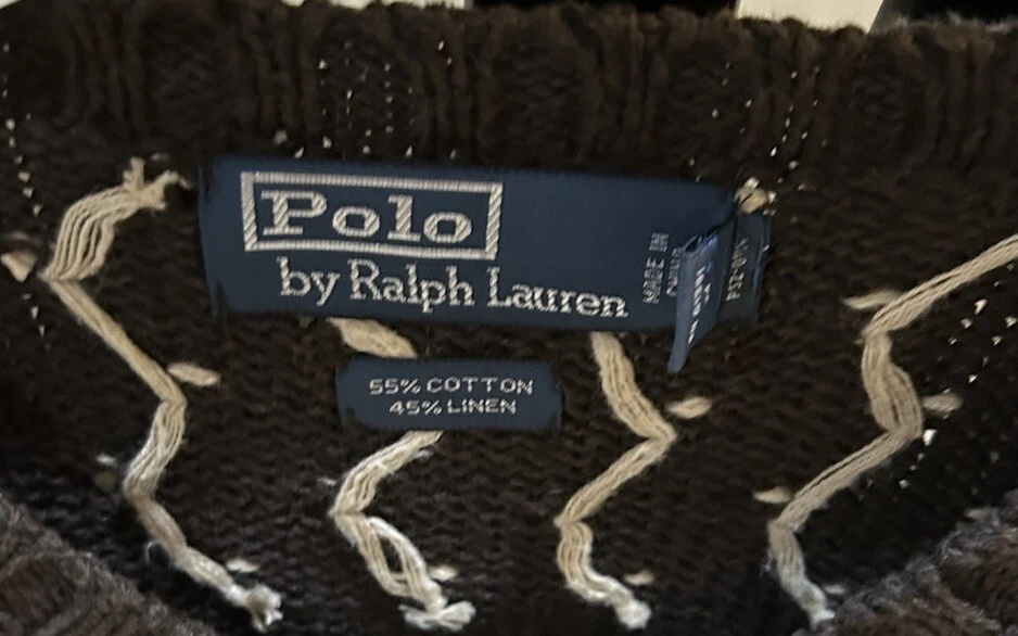 Suéter Polo Ralph Lauren Vintage Marrón Reno Nórdico Caribú Alce Para Hombres Talla L Foto 3 de 4
