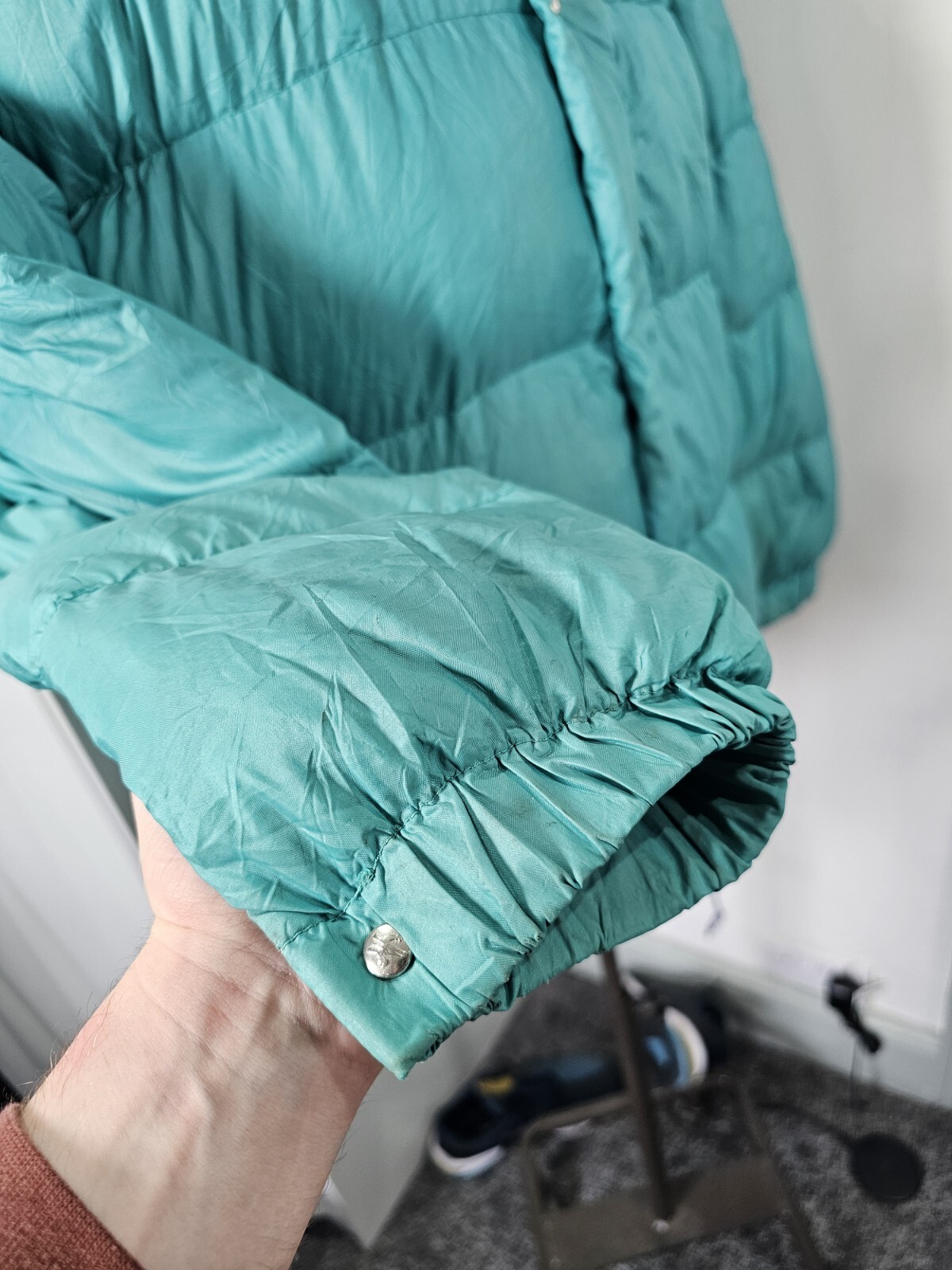 Vintage 70's MONCLER Grenoble Puffer Down Jacket LARGE Green Zip Off Sleeves  thumbnail 7