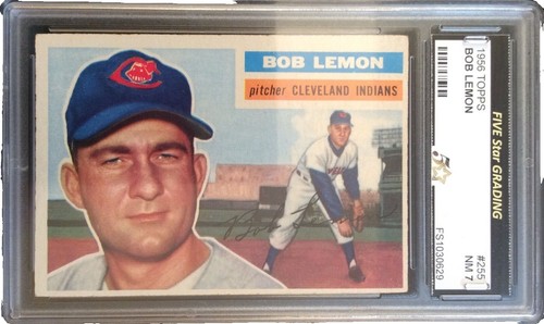 Bob Lemon 1956 Topps Card #255 PSA 7 NM | eBay