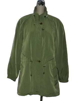 UTEX DESIGN SIZE S SMALL GREEN CHECKERED COAT JACKET WINDBREAKER