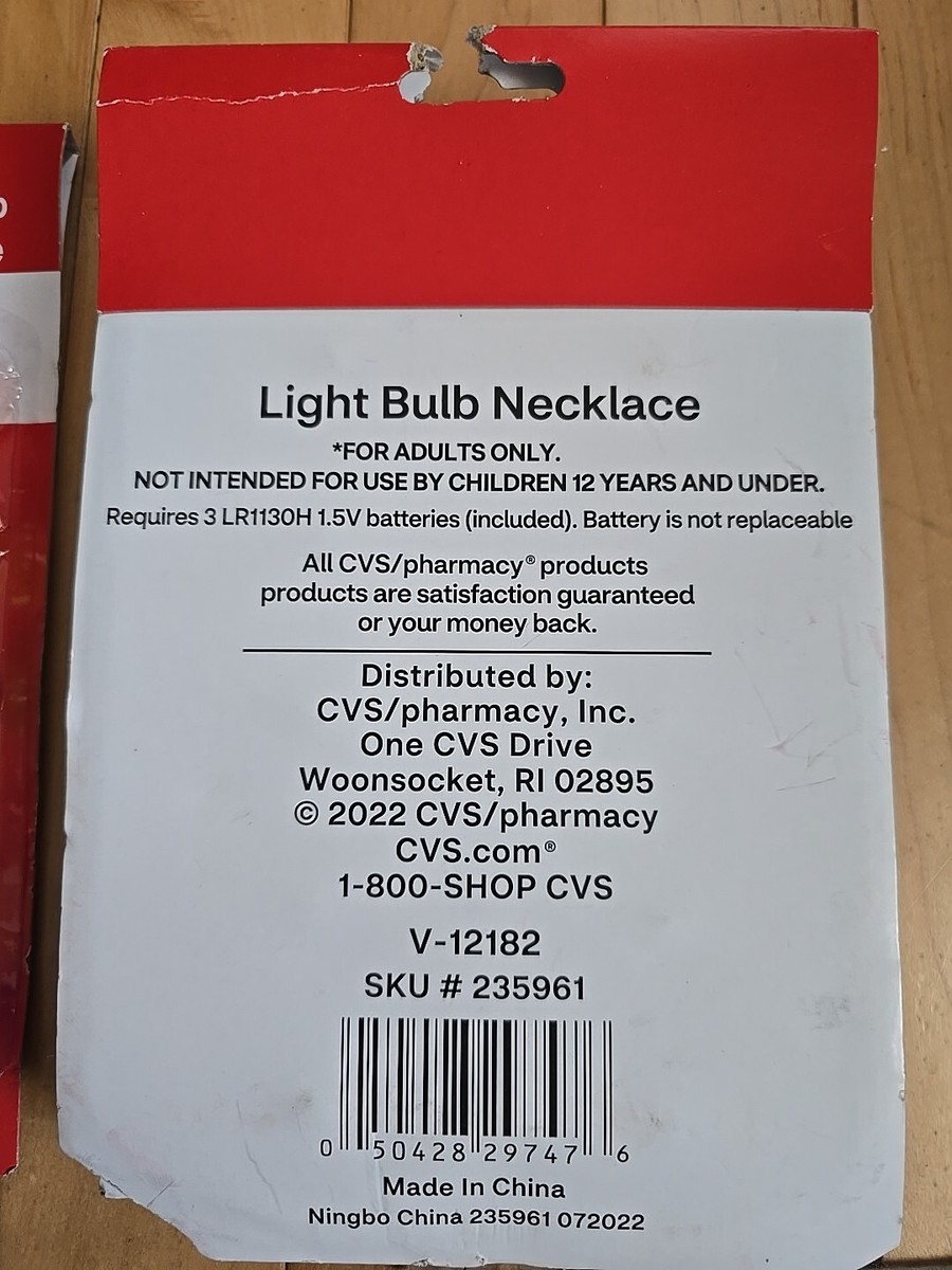 Light Bulb Necklace By CVS Set Of Christmas Necklaces UK