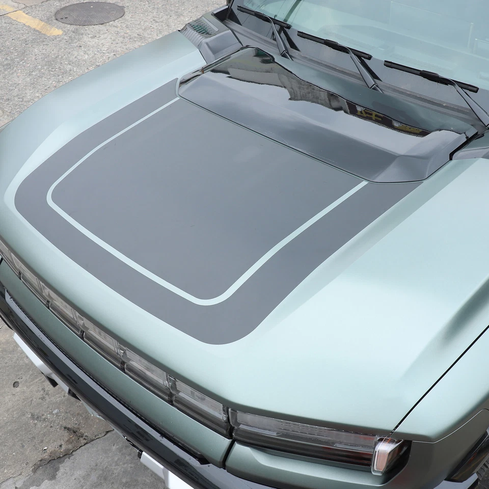 Наклейка на капот подходит для Hummer EV 2024-25 отделка черный ПВХ - Изображение 3 из 4