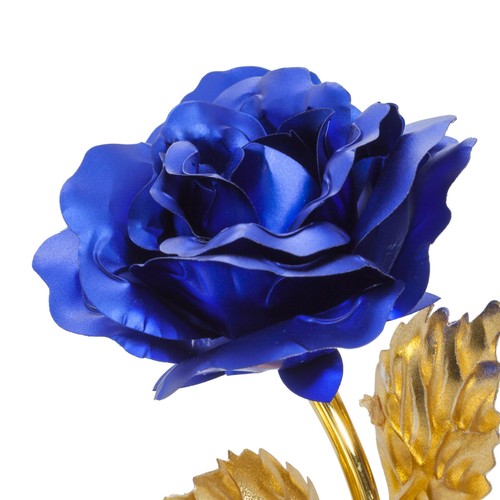 Blau Goldene Rose + Gravur EWIGE LIEBE Valentinstag Hochzeit Geburtstag Geschenk - Picture 4 of 8