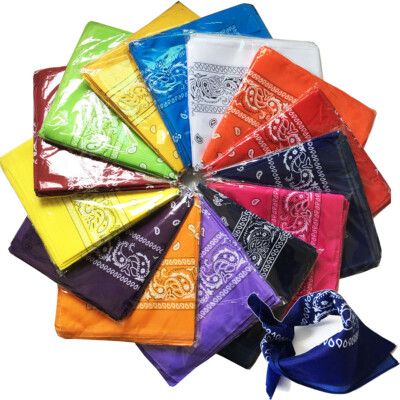 12 Pcs Paisley Print Bandana 100% Cotton Head Warp Scarf Face Mask Neck Cover
