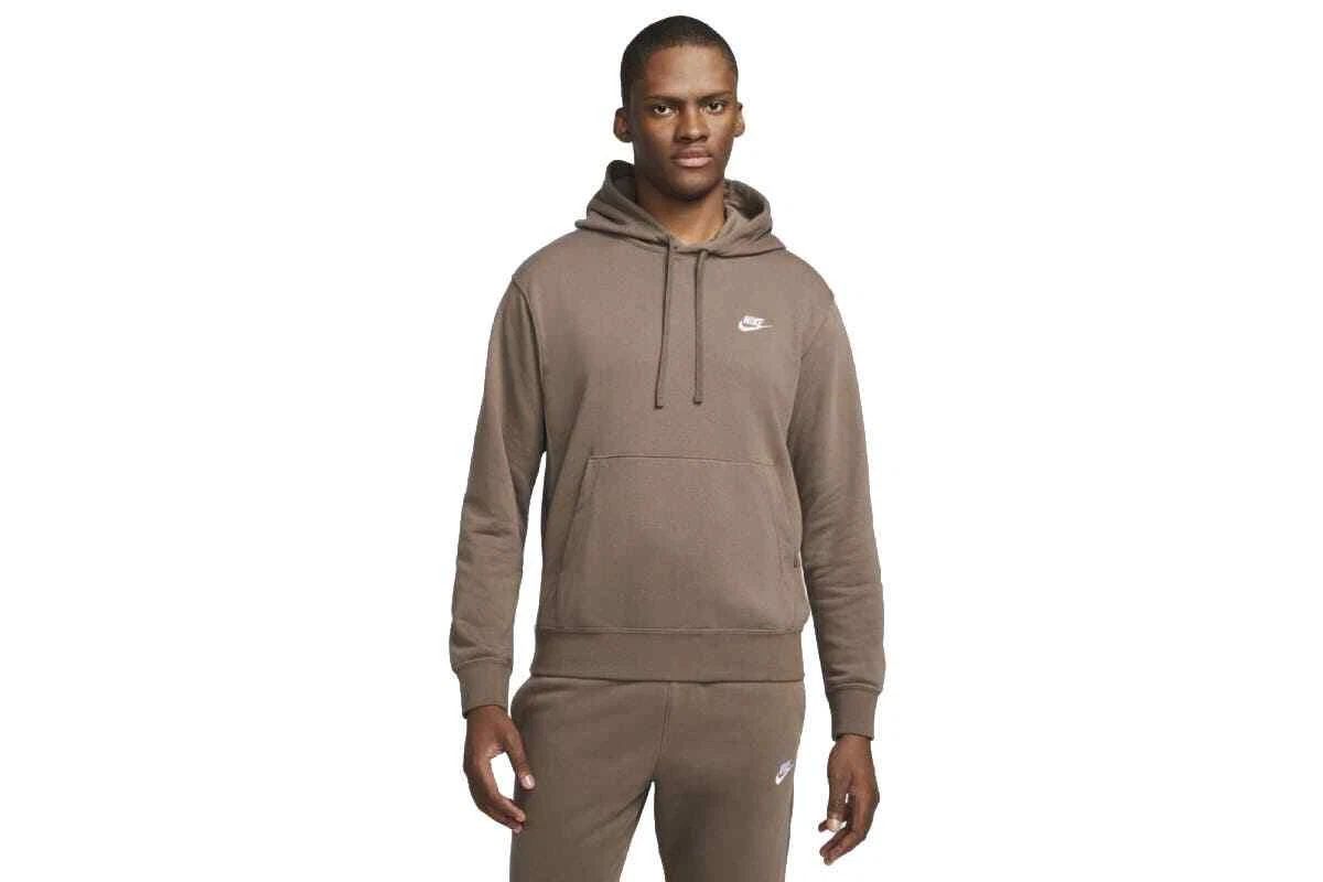 Nike Menu0026#039;s French Terry Club Hoodie (Ironstone/Ironstone/White, Size  XL) | eBay