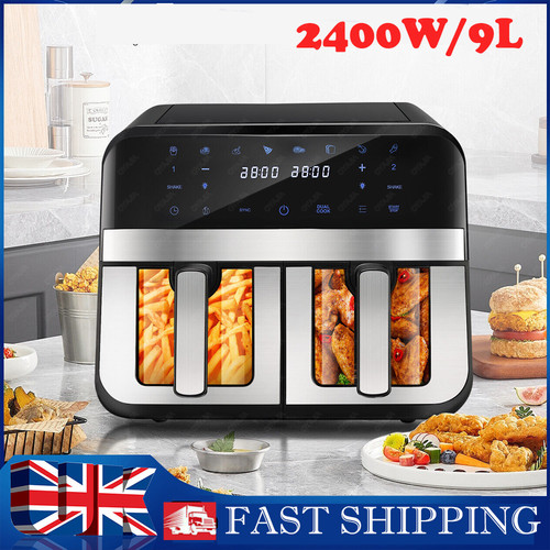 Double Basket Air Fryer 9L 2400W 8 Modes Healthy Oil-Free Frying&Baking Oven NEW — OYAJIA