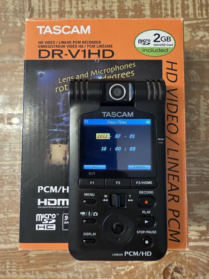 TASCAM DR-V1HD PCM/HD Video Recorder Audio Recorder Linear PCM Micro SD Tested - Image 2 of 4