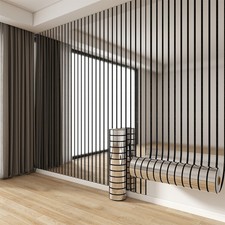 Self-adhesive 3d Wall Decal-3d Grid Wallpaper Silvery Mirror Stripes Wall Panel