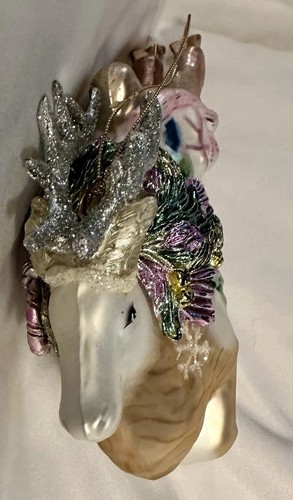 Fitz and Floyd Shiny Sparkly Bright Flying Rentier Christmas Ornament 2002 Vintage - Bild 10 von 15