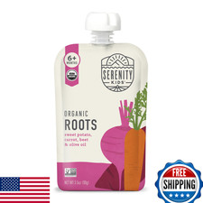 Serenity Kids 6 Months Baby Food Pouches USDA Organic Veggie Puree BPA-Free 6-P