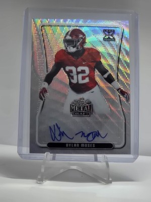 2021 Leaf Metal Draft - Flashback Base Auto Dylan Moses #BA-DM1 Silver Wave /50