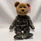 TY Beanie Baby HERO the USO Military Bear (US Reversed Flag on Arm) Vintage Toy