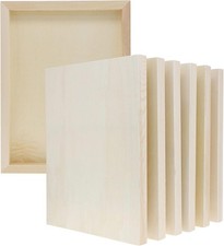 Bright Creations Unfinished Wooden Panels, 6 Pack Wood Canvas Boards for Paintin
