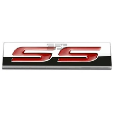 Fit SS Metal Grill Trunk Emblem Decal Logo Trim Badge 3D Polish Red Lettering