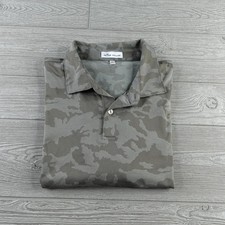 Peter Millar Summer Comfort Polo Shirt Men's XL Gray Camo All Over Print Golf