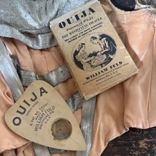 1910 Antique William Fuld Ouija Board Planchette 3 bar Rare Original Box Vintage