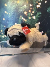 Aurora Plush Pug Dog Stuffed Animal Tan Black Puppy Toy 12” Soft Cuddly
