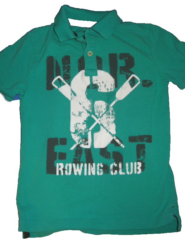 FILA Polo Cherokee verde manica corta disegno canottaggio taglia ragazzo media