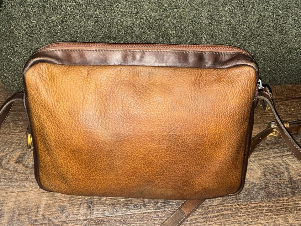 Authentic Vintage Anagram LOEWE Convertible Bag Brown Leather ~12x2x9 - Image 2 of 4