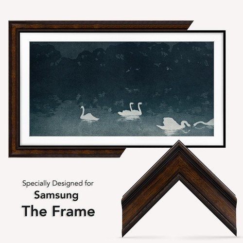 Cornice TV marrone per Samsung The Frame 32, 43, 50, 55, 65, 75, 85 pollici - Foto 9 di 11
