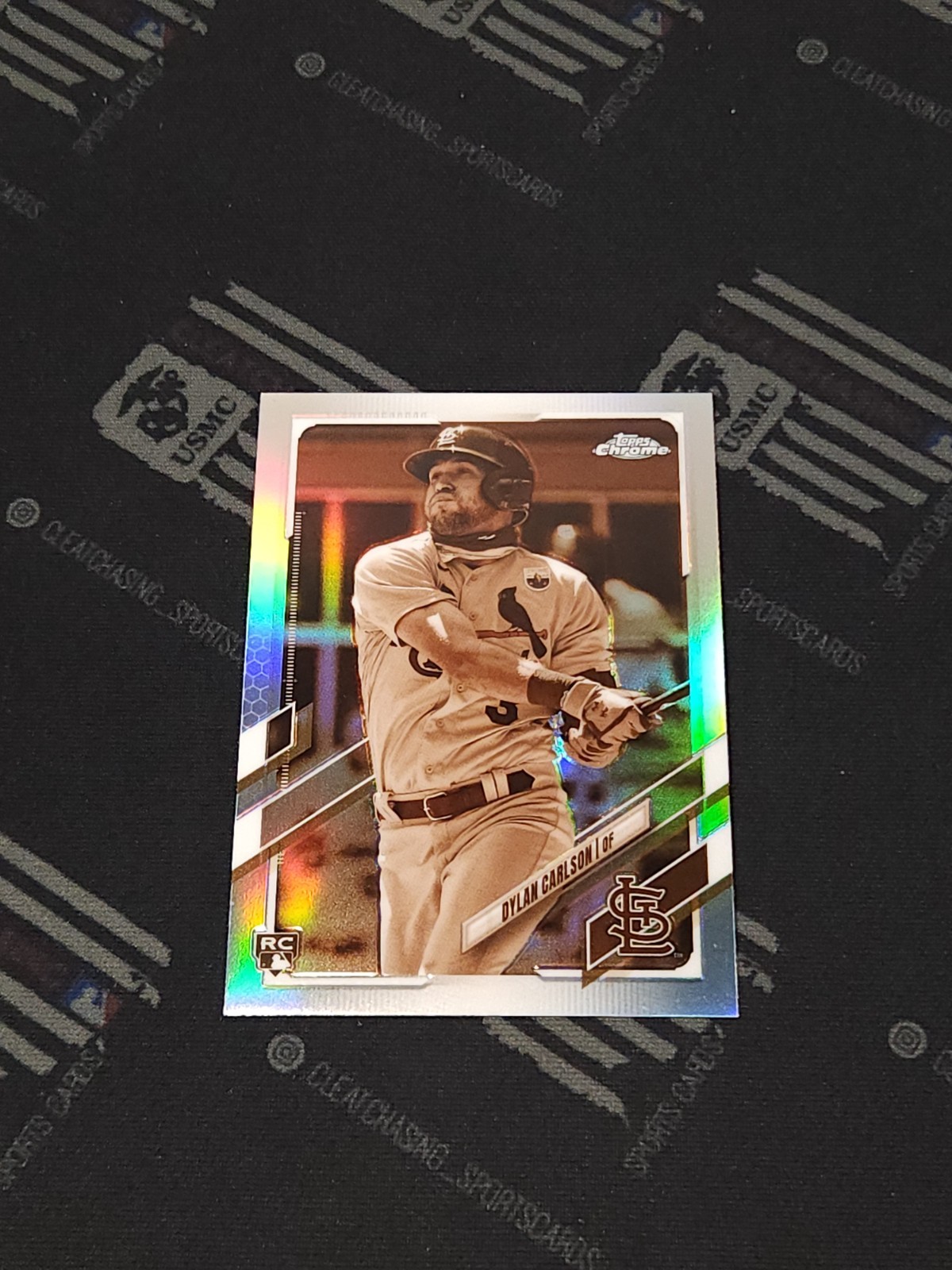 2021 Topps Chrome #140 Dylan Carlson Sepia Refractor Rookie Card Cardinals