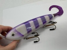 10" Hot Tails Jaw Jacker Squirrelly Purple Perch Glidebait Jerkbait Musky Lure