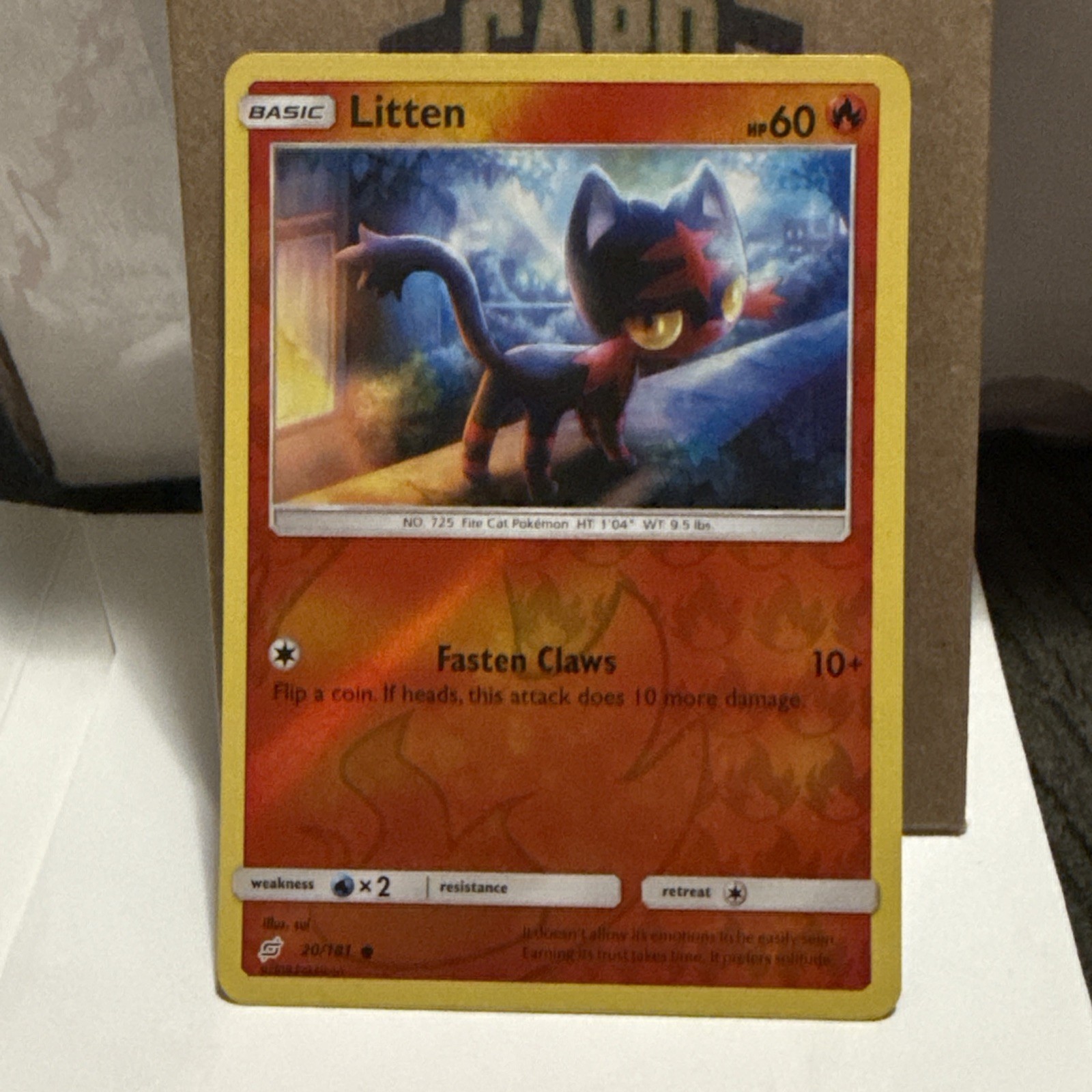 Pokemon TCG Litten 20/181 SM Team Up Reverse Holo Common NM