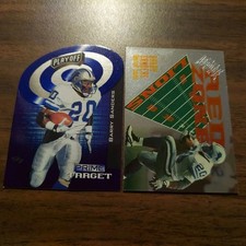 Barry Sanders LIONS 1997 Playoff PRIME TARGET BLUE #2 Die-Cut 1998 RED ZONE #20