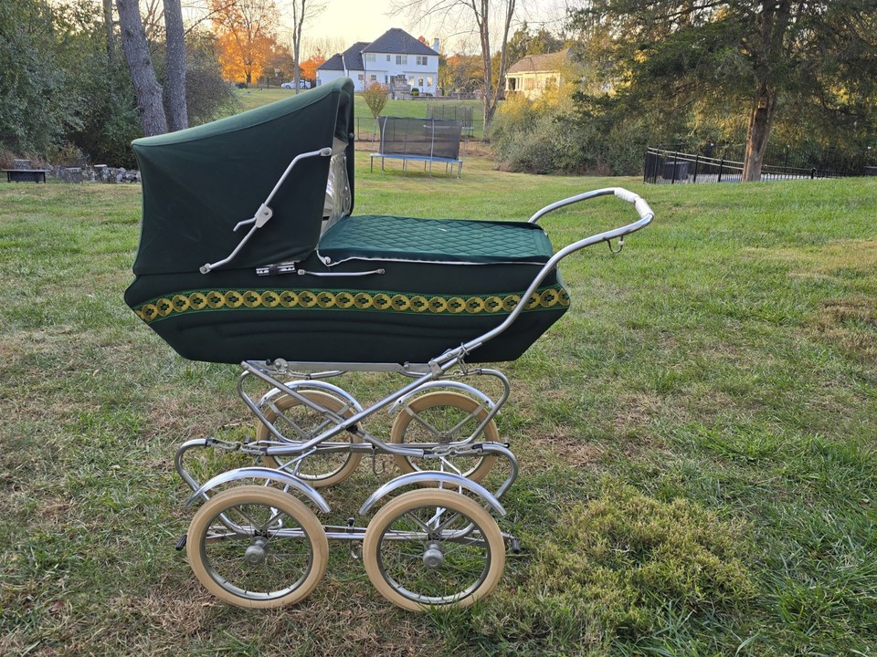 Vintage Perego Baby Stroller Carriage Green | eBay