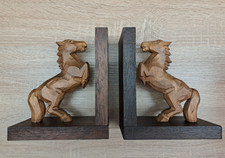 Buchstützen Holz Pferd Hengst Vintage Deko