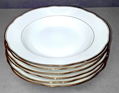 Suppenteller Doppelgoldwellenrand Porzellan Teller 6er Set Tiefeteller D 1222 - Bild 1 von 4