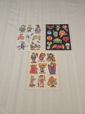 vintage sheets of 1980s Hallmark Halloween cartoon stickers