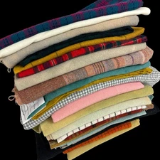Vintage Lot Wool For Crafts 5.5 Pounds for Rug Hooking Sewing Nice Colors!