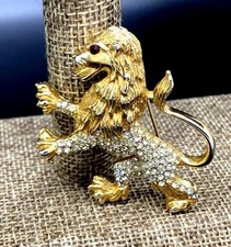KENNETH  J LANE MYSTICAL GRIFFIN JEWELED PAVE CRYSTAL BROOCH PIN