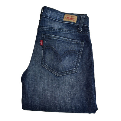 Levis Jeans Damen W28 L31,5 Blau Slim Skinny Denim Stretch Low Rise Zip Ladies