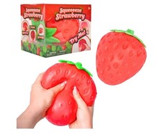 Sunny Days Jumbo Squeezy Strawberry Squishy Toy Stress Relief Sensory Fun - USA