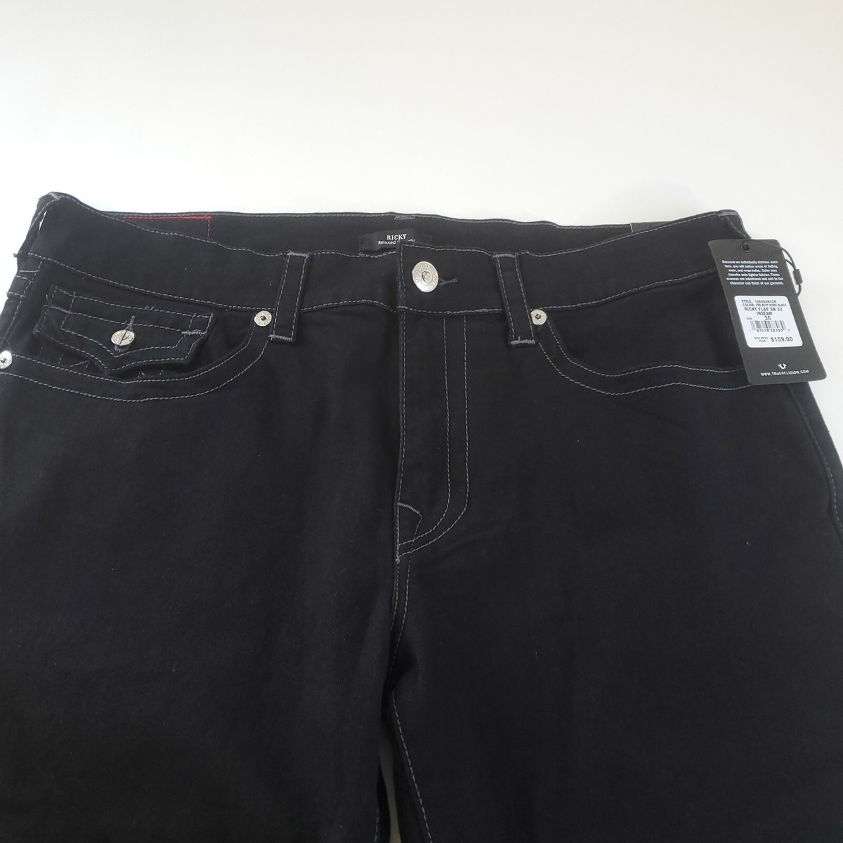 True Religion Ricky Flap SN Relaxed Straight Black True Religion Ricky Flap SN Relaxed Straight Black