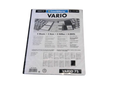 5 Lighthouse Vario 7 Pocket Black Stamp Stock Album Pages binder sheets